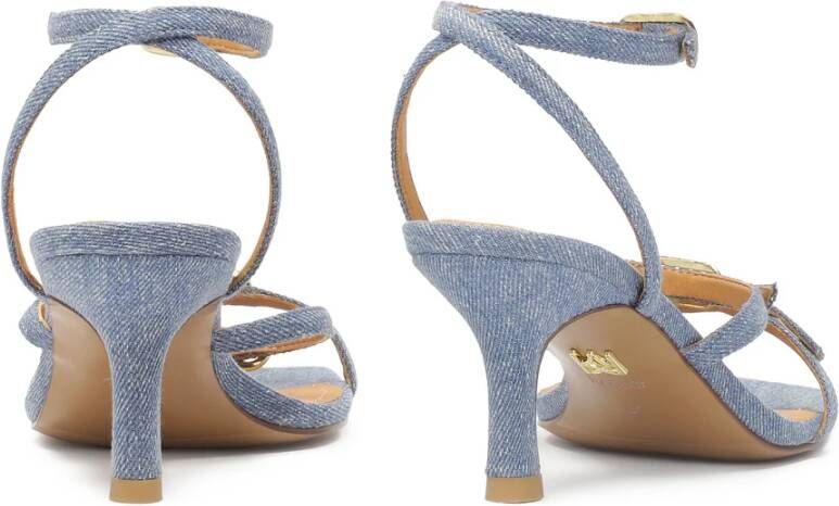 Kazar Denim stof sandalen met lage hak Blue Dames