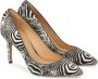 Kazar Dierenprint leren pumps met natuurlijke borstelharen Black Dames - Thumbnail 5