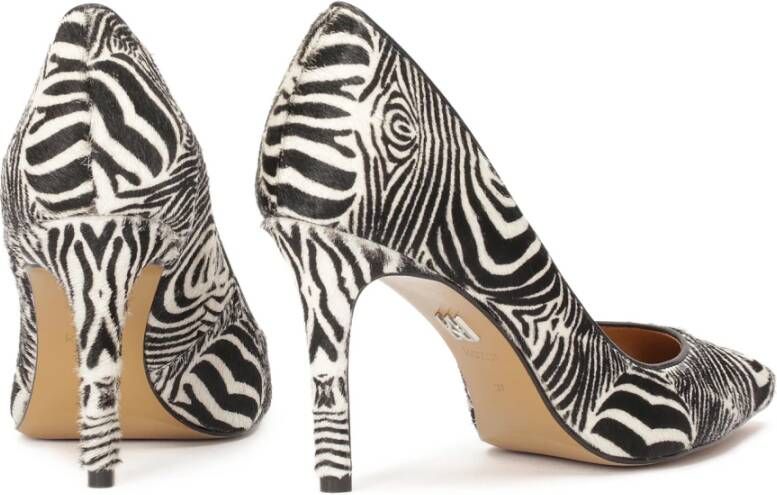 Kazar Dierenprint leren pumps met natuurlijke borstelharen Black Dames