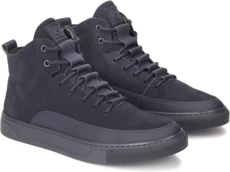 Kazar Donkerblauwe herensneakers met rits en veters Blue Heren