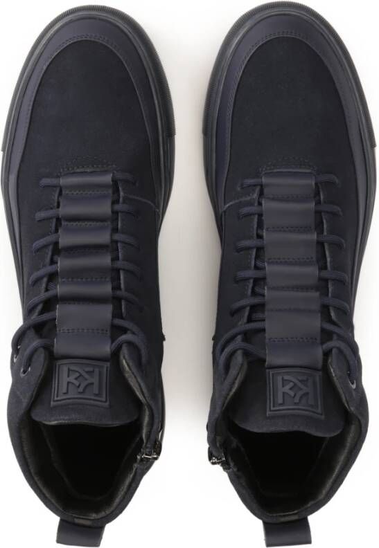 Kazar Donkerblauwe herensneakers met rits en veters Blue Heren