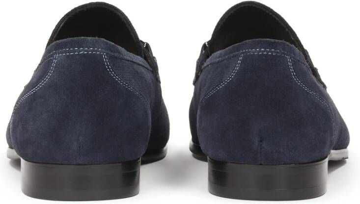 Kazar Donkerblauwe loafers met perforatie en metalen versiering Blue Heren