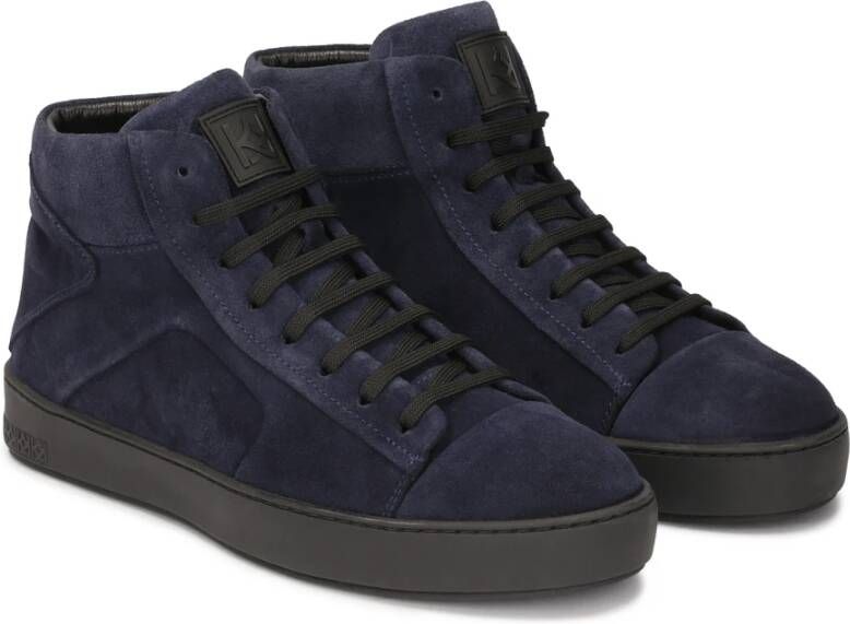 Kazar Donkerblauwe sneakers met hoge vetersluiting Blue Heren