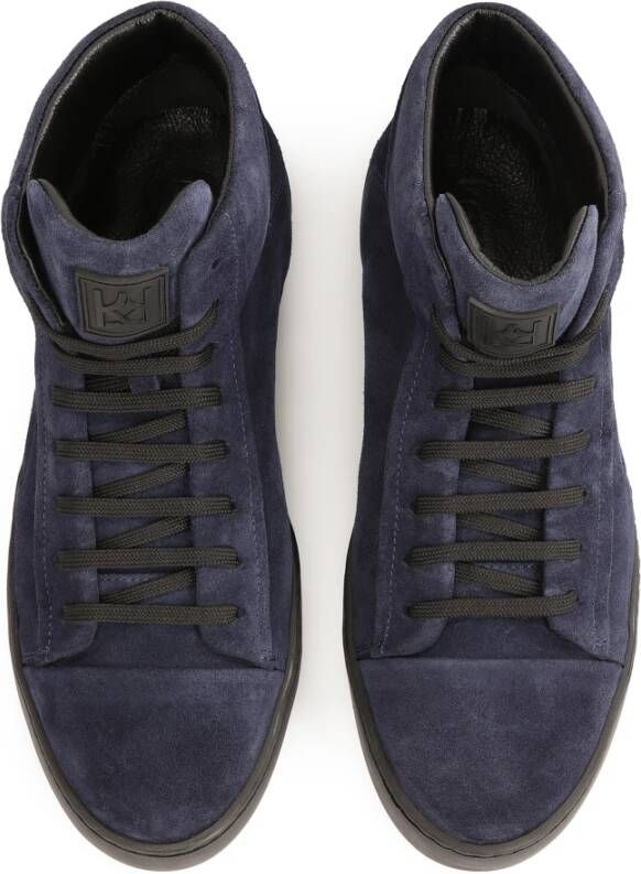 Kazar Donkerblauwe sneakers met hoge vetersluiting Blue Heren