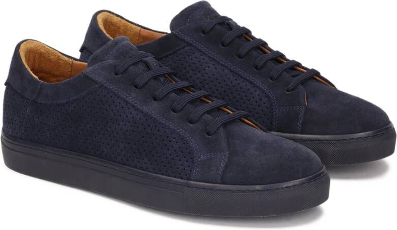 Kazar Donkerblauwe sneakers met vetersluiting bovenkant Blue Heren