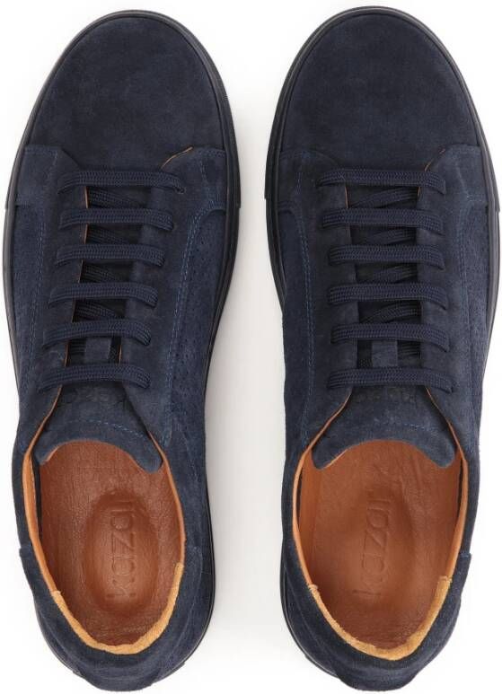 Kazar Donkerblauwe sneakers met vetersluiting bovenkant Blue Heren