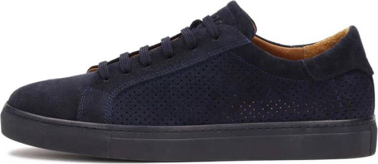 Kazar Donkerblauwe sneakers met vetersluiting bovenkant Blue Heren