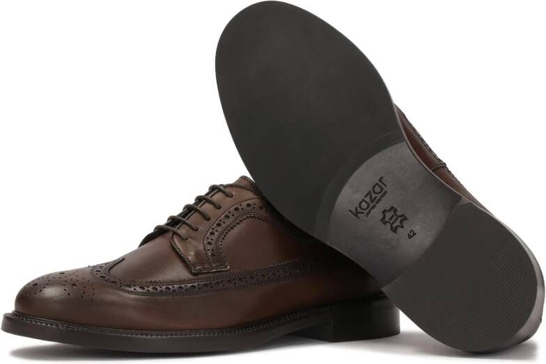 Kazar Elegante bruine leren brogueschoenen voor mannen Brown Heren