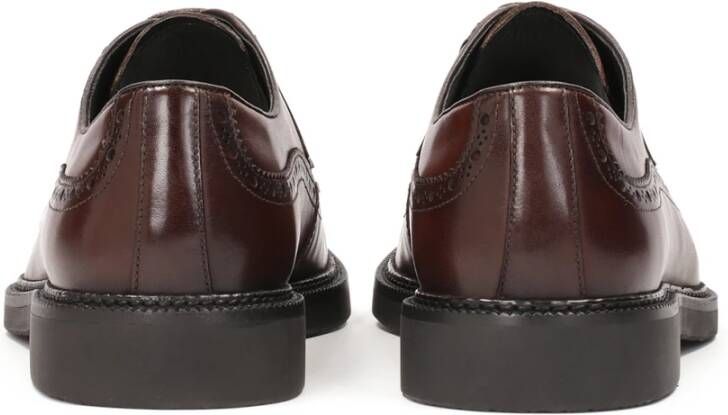 Kazar Elegante bruine leren halfschoenen met rozetdecoratie Brown Heren