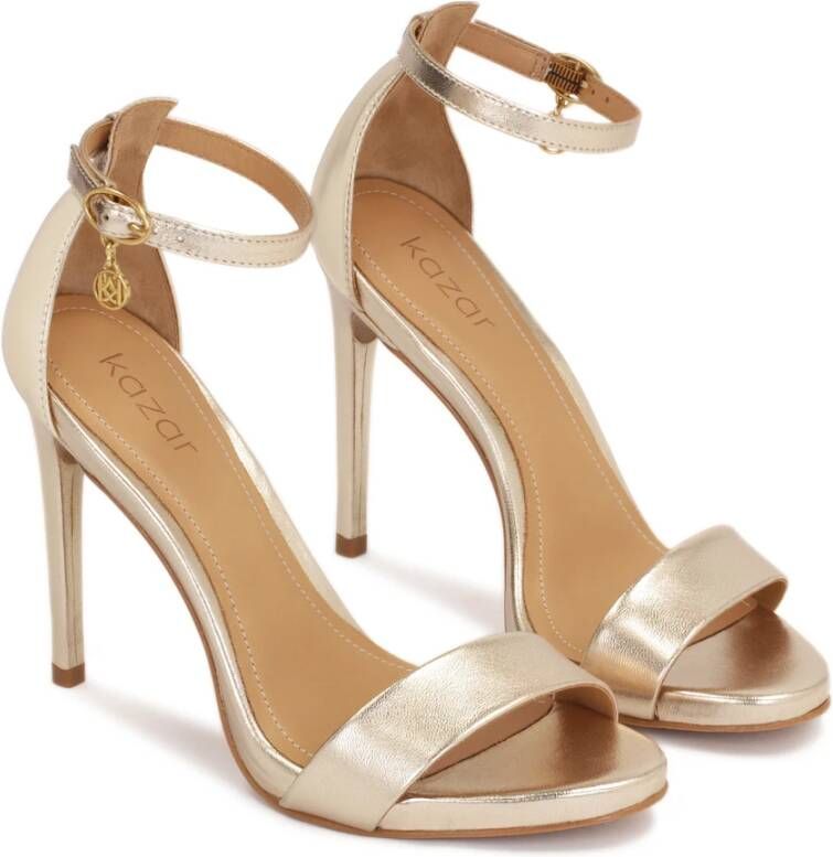 Kazar Elegante gouden stiletto sandalen met enkelband Yellow Dames