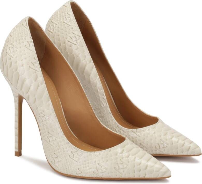 Kazar Elegante pumps met reliëfpatroon White Dames