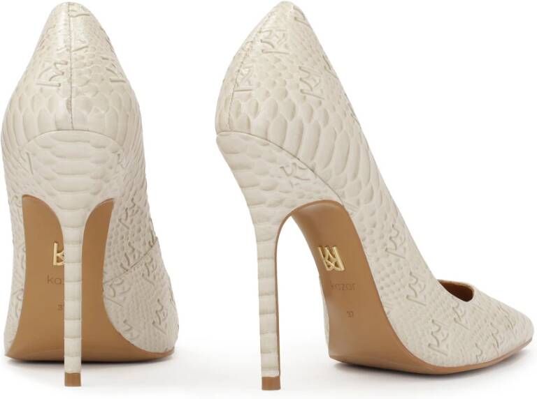 Kazar Elegante pumps met reliëfpatroon White Dames