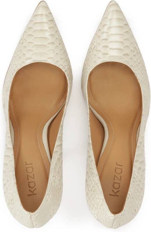 Kazar Elegante pumps met reliëfpatroon White Dames