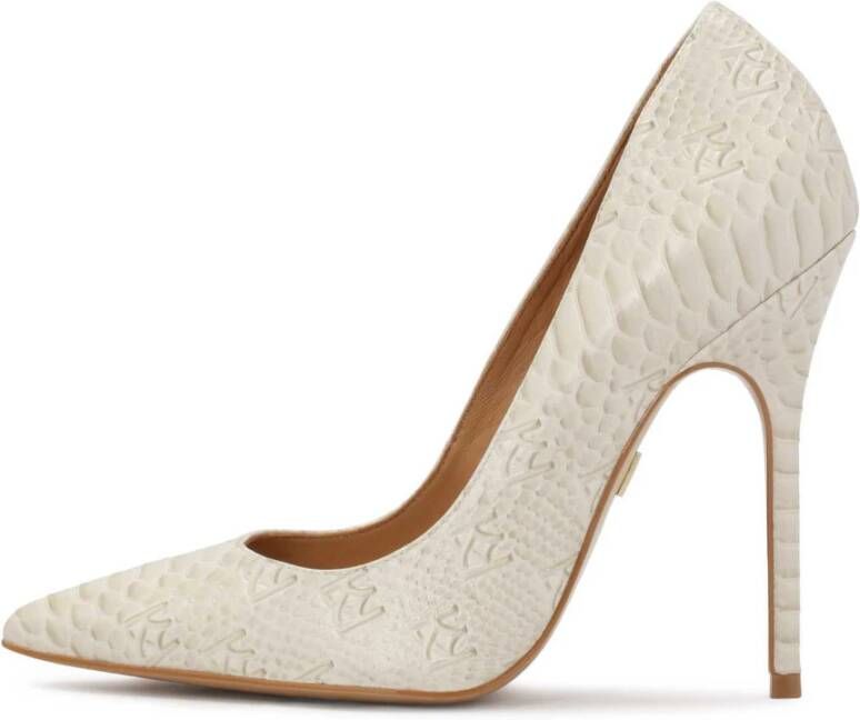 Kazar Elegante pumps met reliëfpatroon White Dames