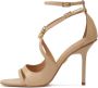 Kazar Elegante sandalen met hakken en kruisende bandjes en monogram Beige Dames - Thumbnail 4