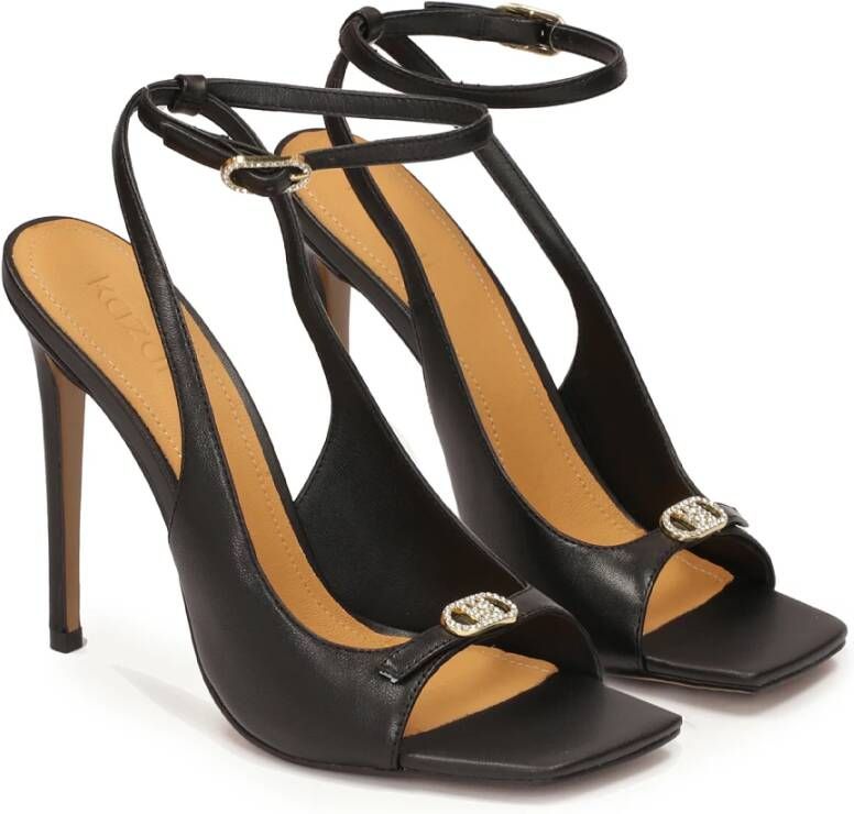 Kazar Elegante sandalen met vierkante tenen Black Dames