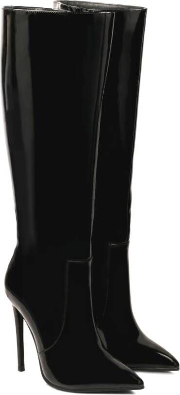 Kazar Elegante stiletto laarzen met hak van lakleer Black Dames