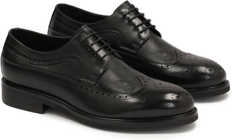 Kazar Elegante zwarte heren derby schoenen met rozet decoratie Black Heren