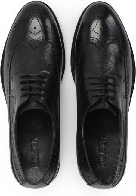 Kazar Elegante zwarte heren derby schoenen met rozet decoratie Black Heren