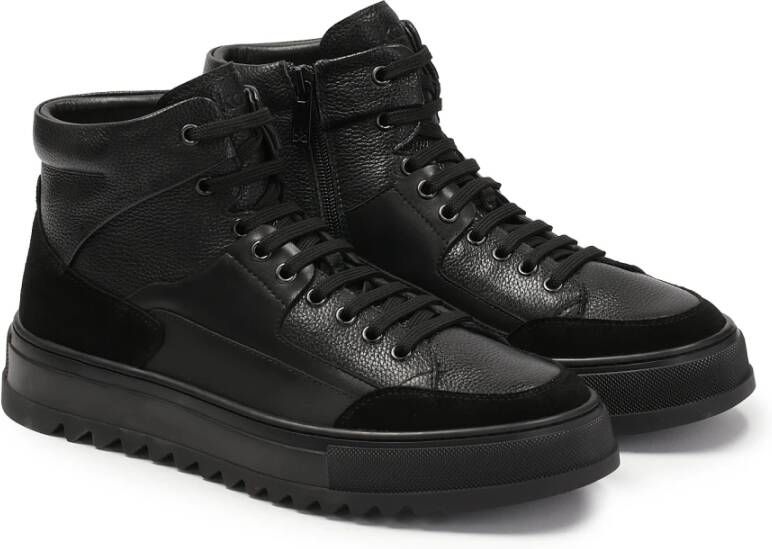 Kazar Geïsoleerde suède en gladleren sneakers Black Heren