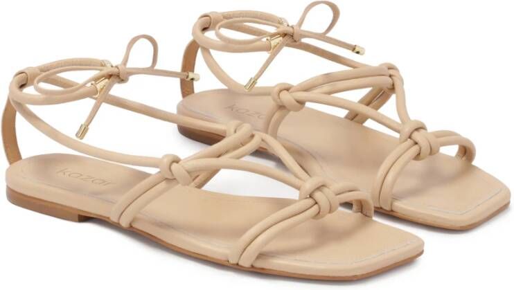 Kazar Gelaagde platte sandalen van volnerfleer Beige Dames