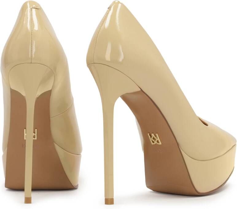 Kazar Gelakte beige platform pumps Beige Dames