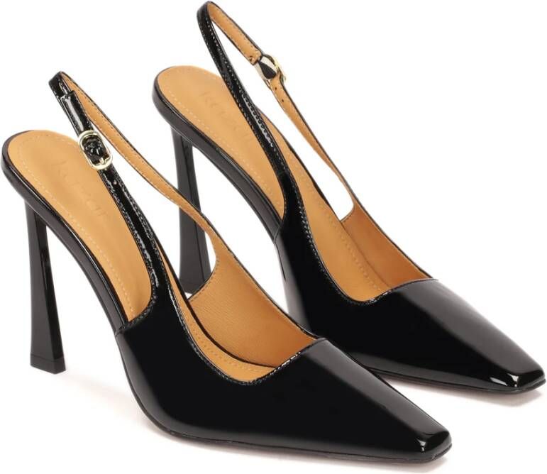 Kazar Gelakte hakloze pumps Black Dames