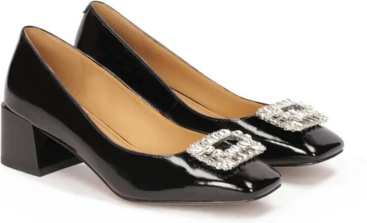 Kazar Gelakte pumps met broche aan de voorkant Black Dames