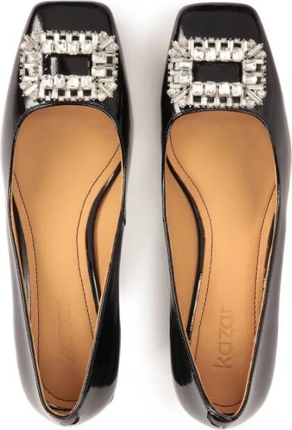 Kazar Gelakte pumps met broche aan de voorkant Black Dames