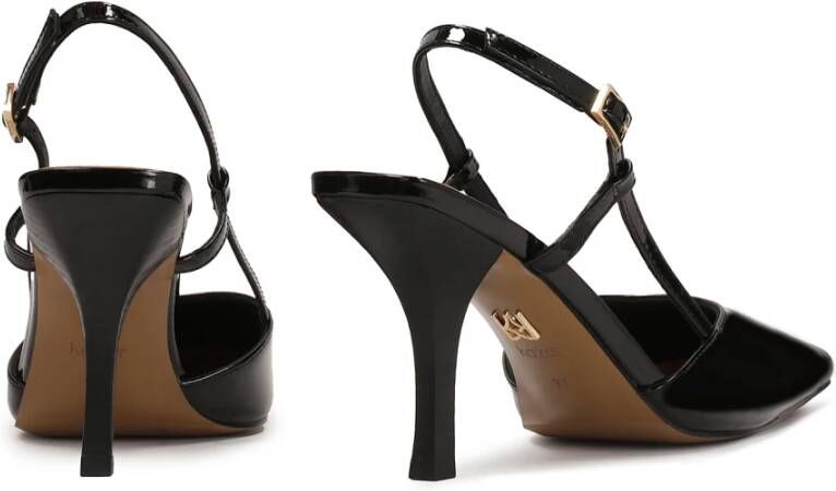 Kazar Gelakte pumps met open hiel Black Dames