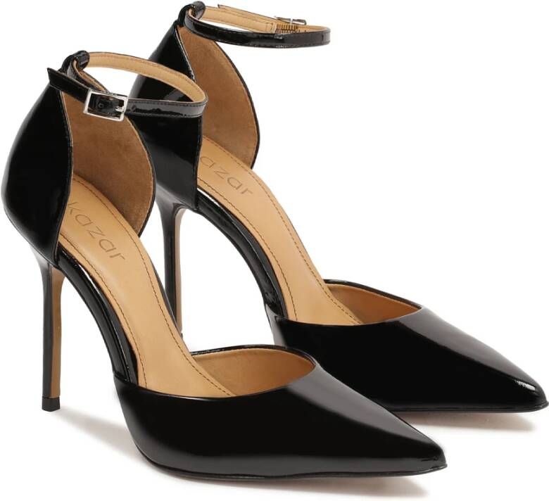 Kazar Gelakte pumps met twee verwisselbare bandjes Black Dames