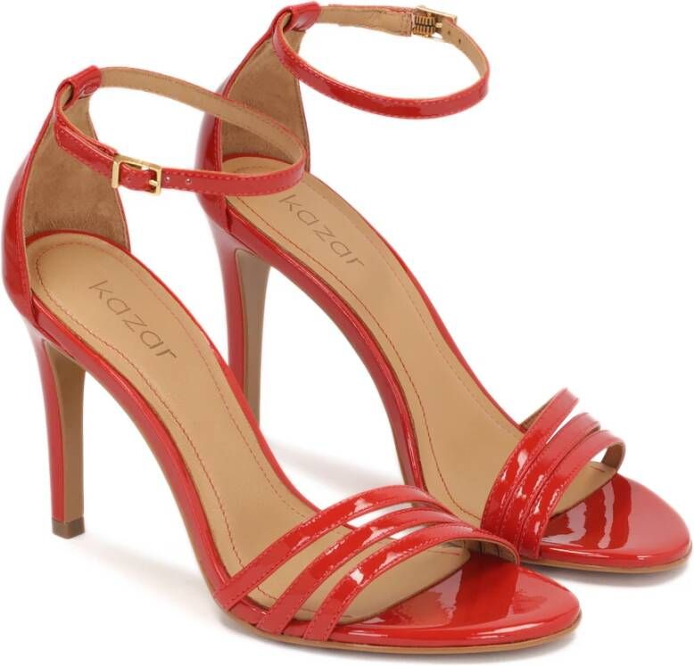 Kazar Gelakte rode sandalen met bandjes Red Dames