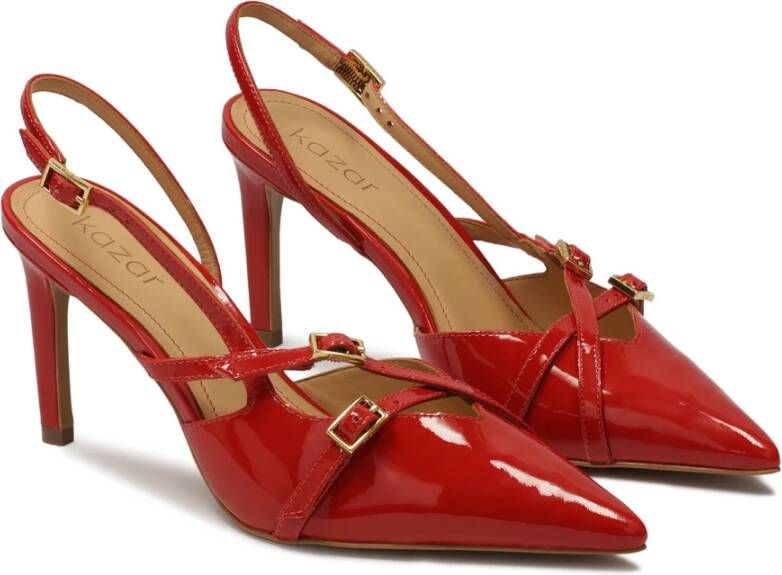 Kazar Gelakte rode slingback pumps Red Dames