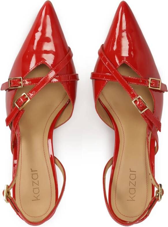 Kazar Gelakte rode slingback pumps Red Dames