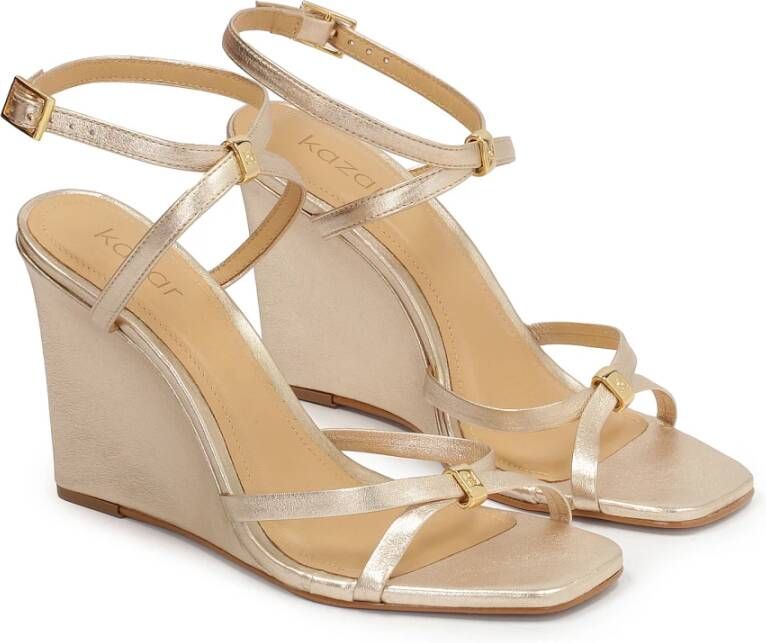 Kazar Gouden Anker Plateau Sandalen Yellow Dames