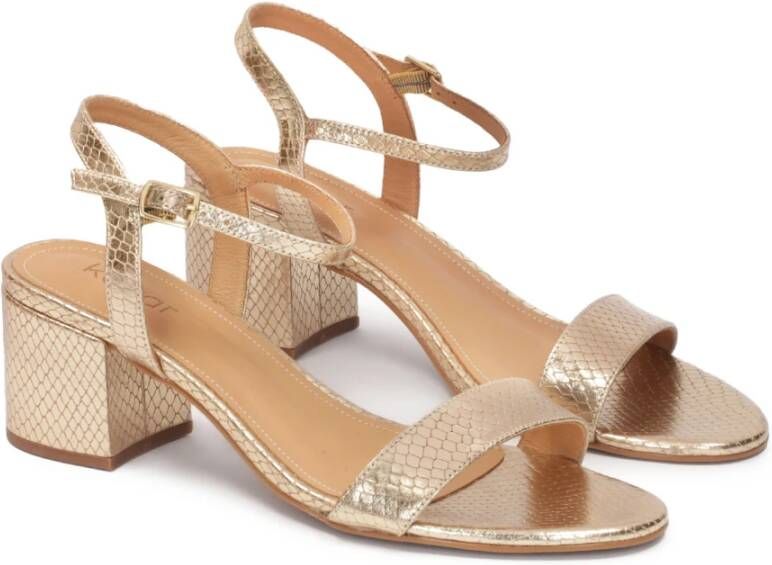 Kazar Gouden lage sandalen met hak Yellow Dames