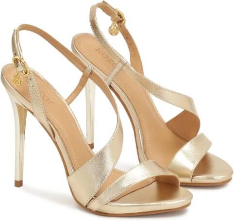 Kazar Gouden leren sandalen met hak Yellow Dames