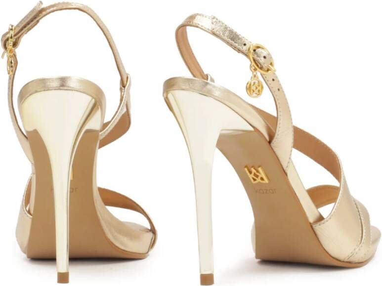 Kazar Gouden leren sandalen met hak Yellow Dames