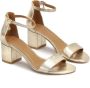 Kazar Gouden leren sandalen op een brede hak Yellow Dames - Thumbnail 2