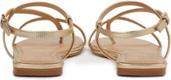 Kazar Gouden leren sandalen op een platte hak Yellow Dames