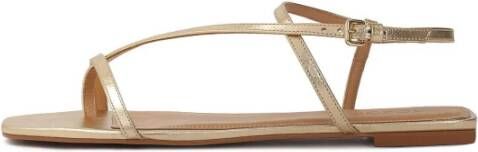 Kazar Gouden leren sandalen op een platte hak Yellow Dames