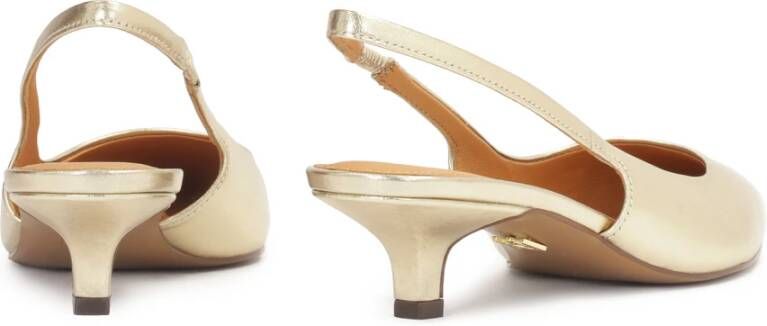 Kazar Gouden open teen pumps met kittenhak Yellow Dames