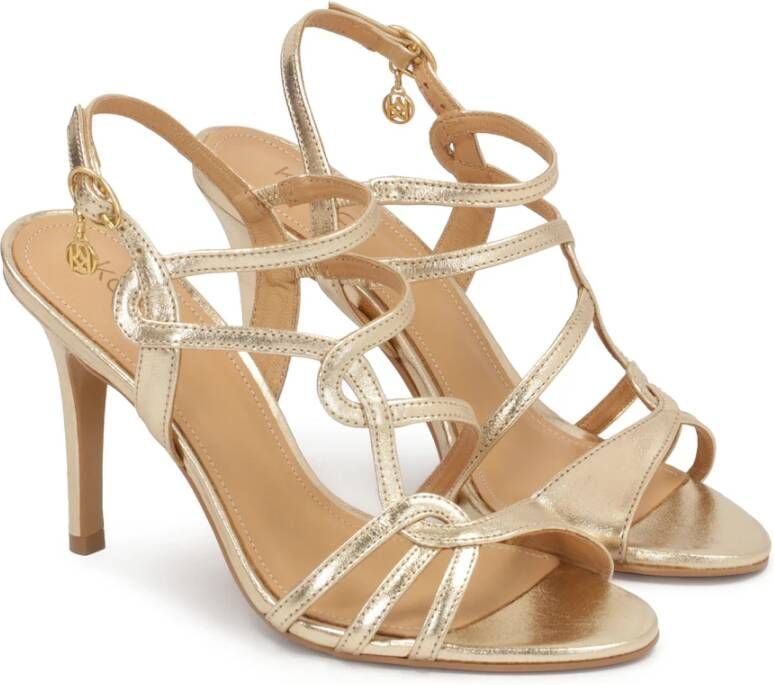 Kazar Gouden sandalen met fijne bandjes Yellow Dames