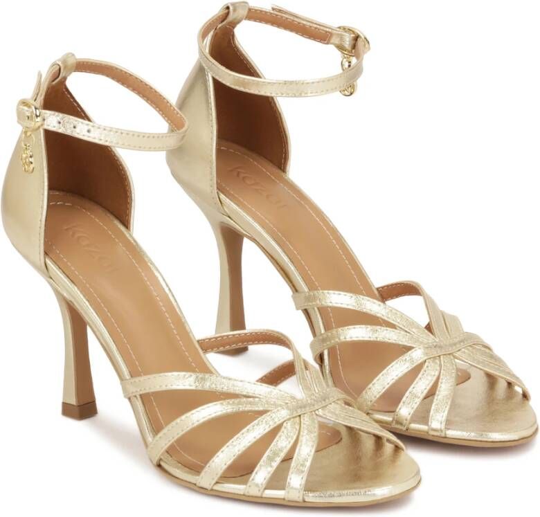 Kazar Gouden sandalen met ingebouwde hakken Yellow Dames