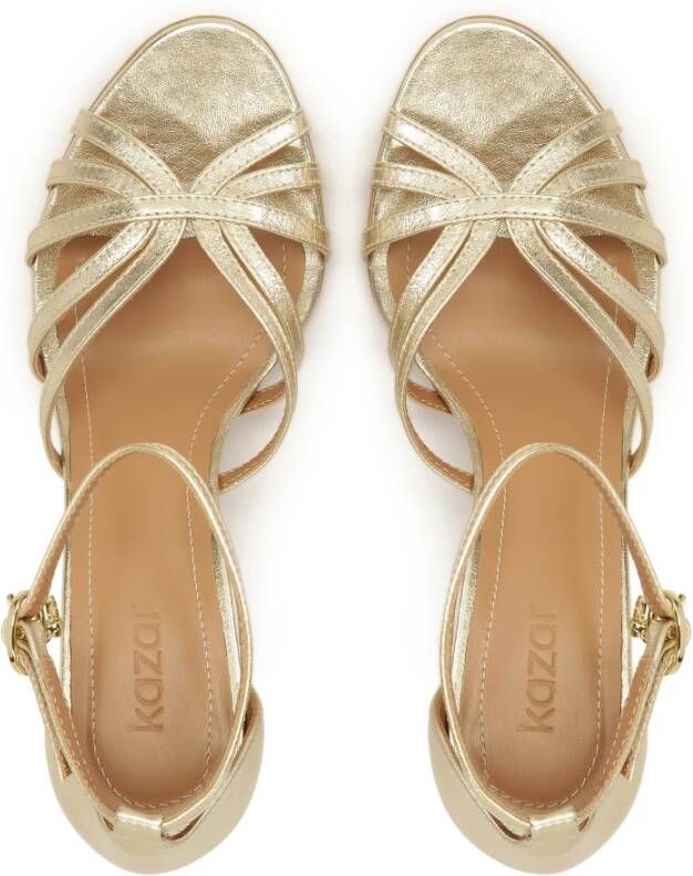 Kazar Gouden sandalen met ingebouwde hakken Yellow Dames