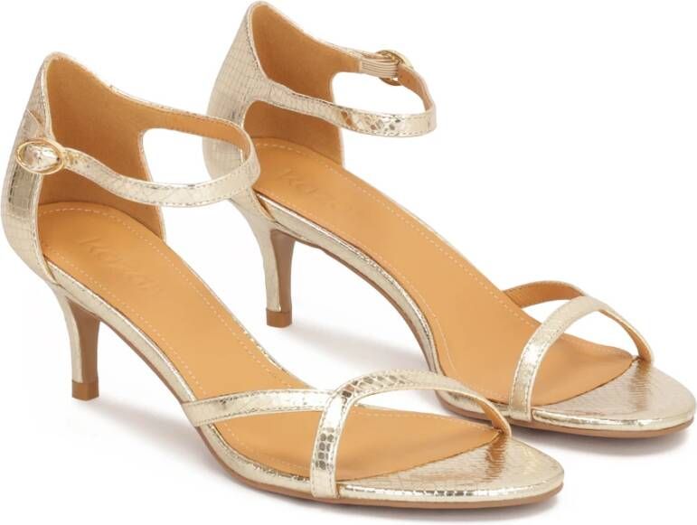 Kazar Gouden sandalen met volledige hak en lage hak Yellow Dames