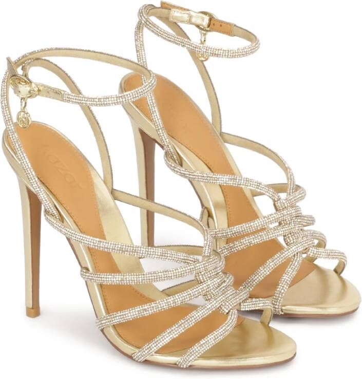 Kazar Gouden sandalen versierd met kristallen Yellow Dames