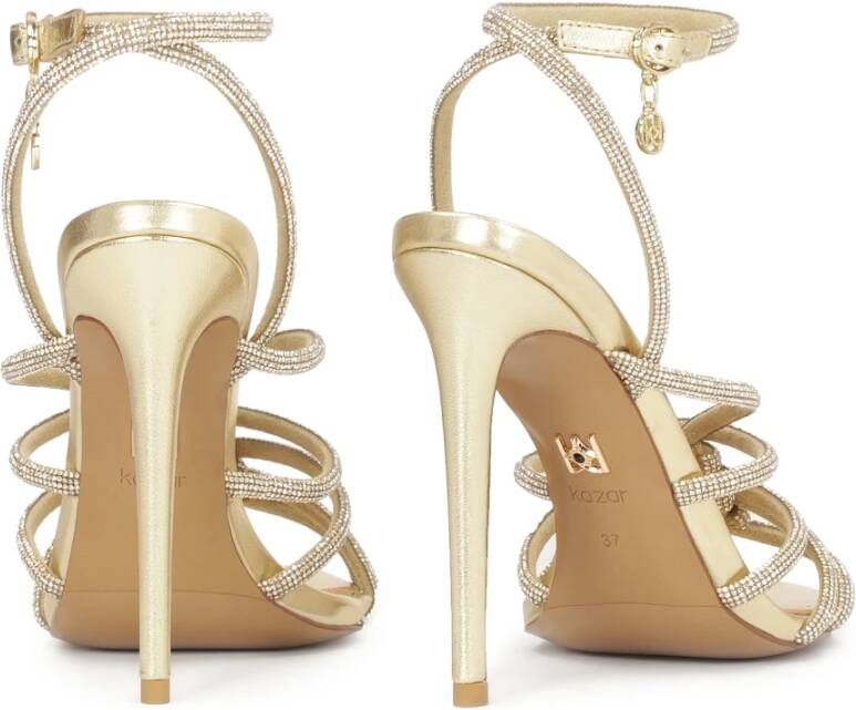 Kazar Gouden sandalen versierd met kristallen Yellow Dames