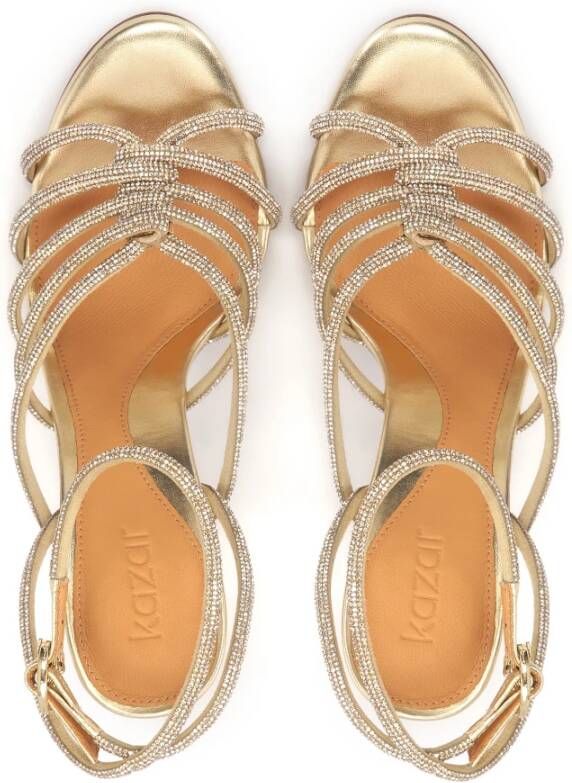 Kazar Gouden sandalen versierd met kristallen Yellow Dames