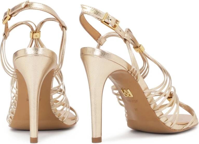 Kazar Gouden stiletto sandalen met dunne bandjes Yellow Dames